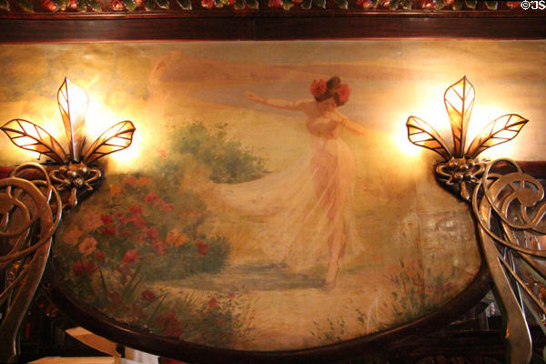 Maxim's Restaurant Art Nouveau wallpaper. Paris, France.