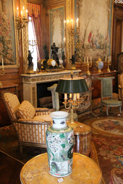 Grand bureau with furniture from late 1700s at Nissim de Camondo Museum. Paris, France.