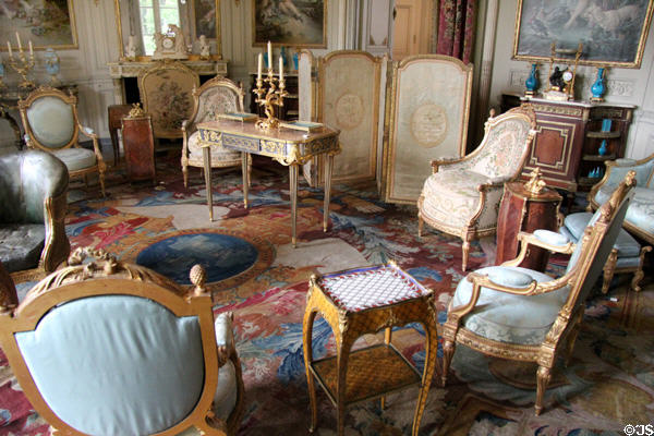 Salon des Huet with furniture from late 1700s at Nissim de Camondo Museum. Paris, France.