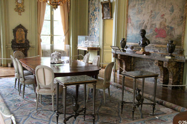 Dining room & fireplace at Nissim de Camondo Museum. Paris, France.