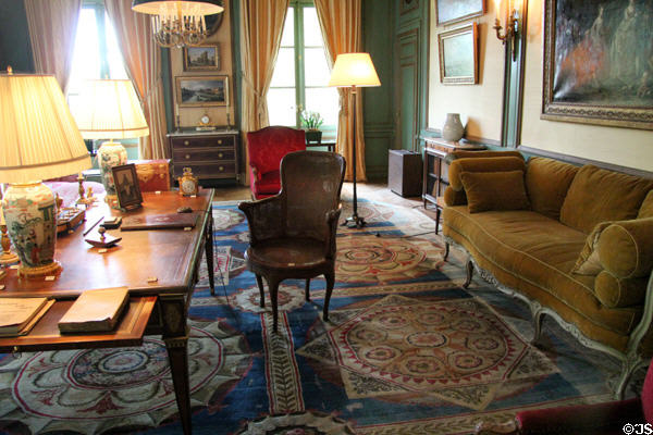 Salon bleu with furniture from late 1700s at Nissim de Camondo Museum. Paris, France.