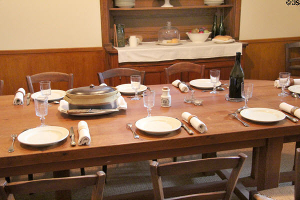 Staff eating area off kitchen at Nissim de Camondo Museum. Paris, France.