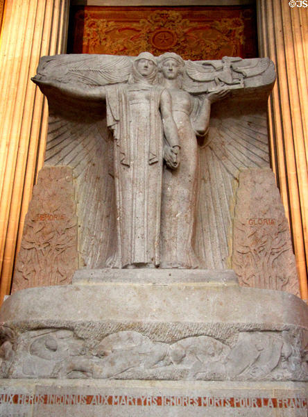 Monument to unknown heros of France (1913) by Louis-Henri Bouchard at Pantheon. Paris, France.