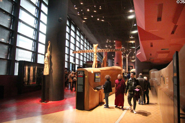 Architecture of galleries at Musée du quai Branly. Paris, France.