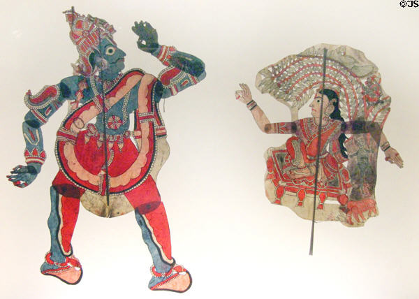 Shadow puppets from Andhra Pradesh, India at Musée du quai Branly. Paris, France.
