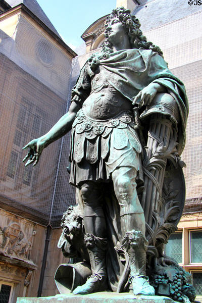 Statue of Louis XIV (1689) by Antoine Coysevox at Carnavalet Museum. Paris, France.
