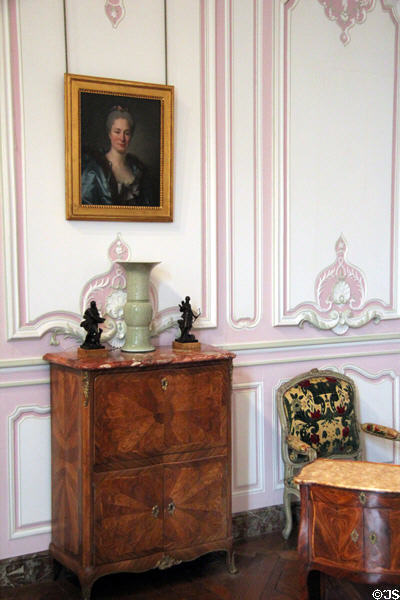Folding secretary desk (c1770) by Adrien Delorme in Louis XV Lilac Salon at Carnavalet Museum. Paris, France.