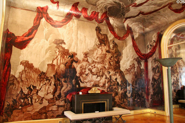 Wall painting (1925) by José-Maria Sert in ballroom of Wendel Hotel of Queen of Sheba on her way to meet with King Solomon at Carnavalet Museum. Paris, France.