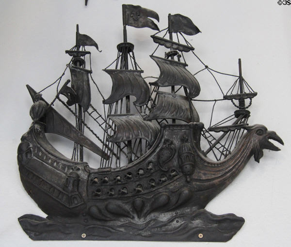 Sailing ship sign (18thC) for unknown business at Carnavalet Museum. Paris, France.