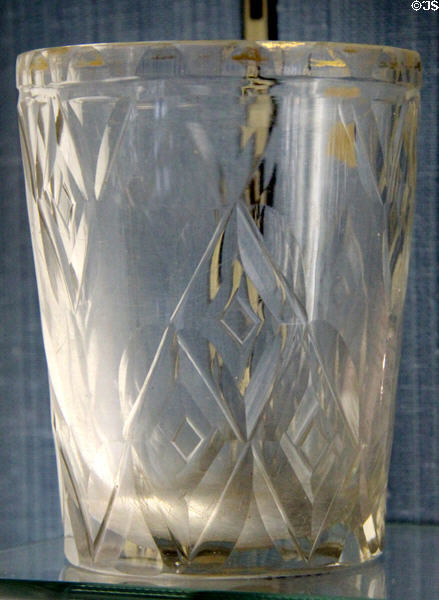 Drinking glass used by Louis XVI while imprisoned in Temple Tower at Carnavalet Museum. Paris, France.