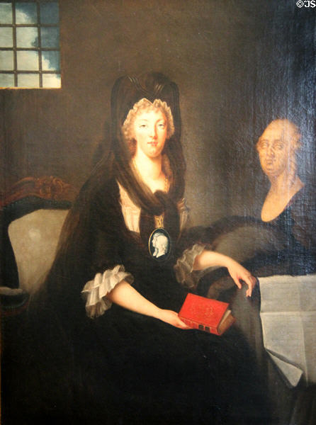 Marie-Antoinette at Temple prison painting (c1793) by Anne Flore Millet, Marquise de Bréhan at Carnavalet Museum. Paris, France.