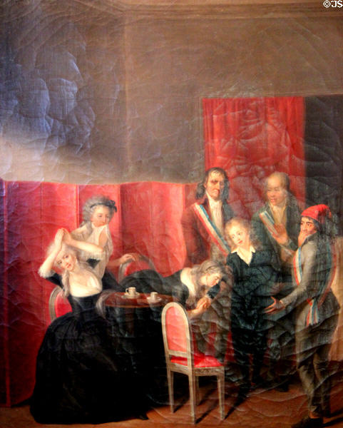Louis XVII separated from his Mother July 3, 1793 painting (1795) by Jean-Jacques Hauer at Carnavalet Museum. Paris, France.