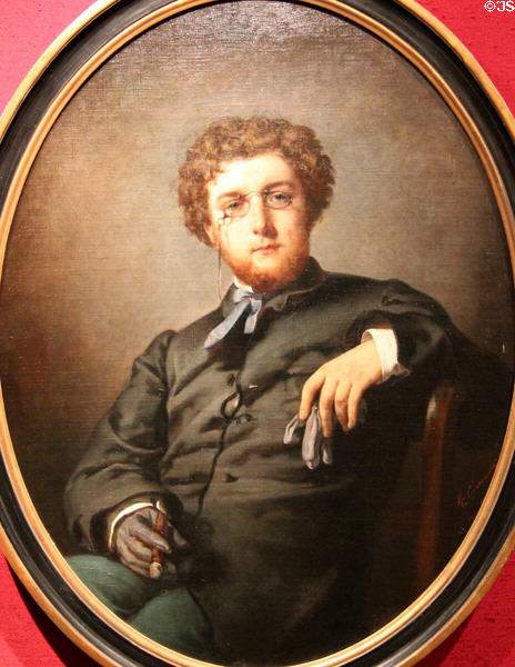 Georges Bizet, composer of the operas, Pearl Fishers & Carmen painting (c1865) by Félix-Henri Giacomotti at Carnavalet Museum. Paris, France.