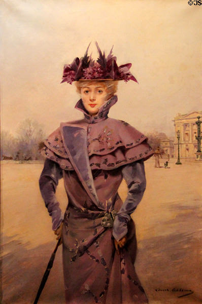 Elegant Woman at Place de la Concorde painting (c1894) by Louise Abbéma at Carnavalet Museum. Paris, France.