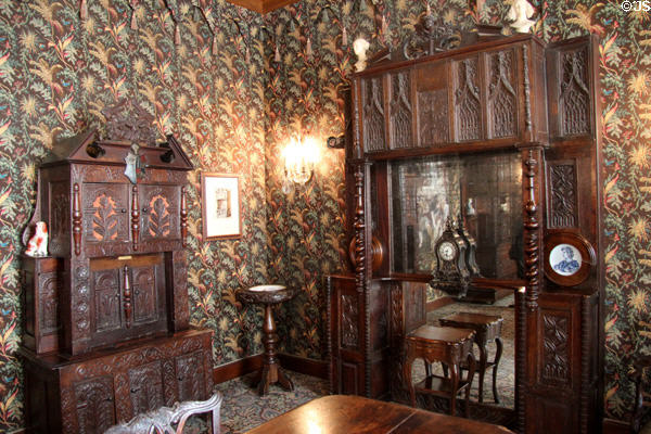 Dining room of Juliette Drouet on Guernsey during Hugo's exile from France recreated at Maison de Victor Hugo. Paris, France.