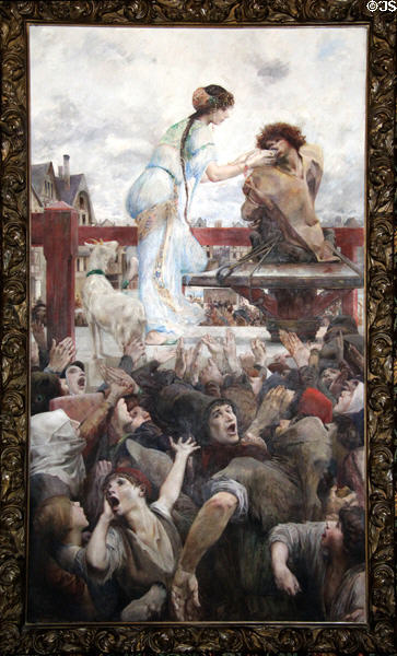 Illustration from Hunchback of Notre Dame (1903) by Luc-Olivier Merson for opening of museum at Maison de Victor Hugo. Paris, France.