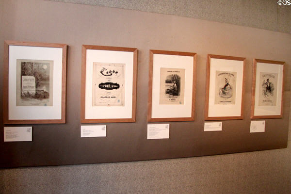 Sheet music of Victor Hugo songs at Maison de Victor Hugo. Paris, France.
