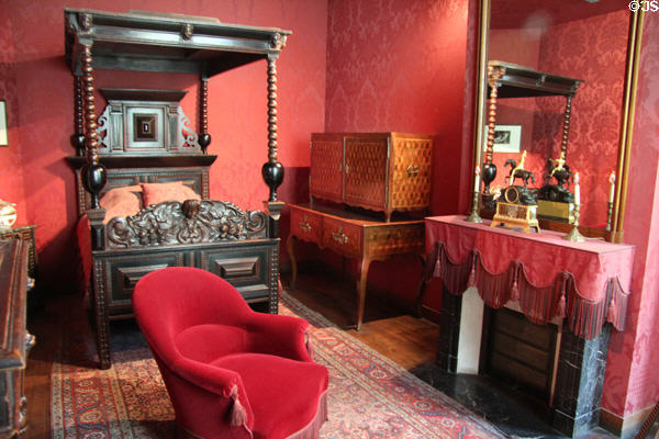 Recreation of Hugo's bedroom from his last home on ave. d'Eylau with his actual furniture donated by his grandchildren at Maison de Victor Hugo. Paris, France.