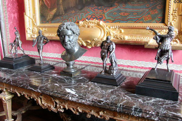 Roman bronzes in Mars room at Versailles Palace. Versailles, France.