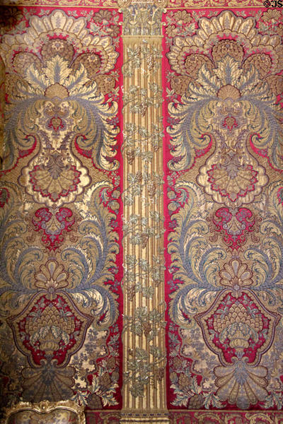 King's bedroom wall hangings at Versailles Palace. Versailles, France.
