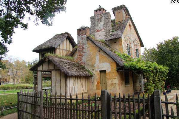 Mill from rear at Marie Antoinette farm (Hameau de la Reine). Versailles, France.