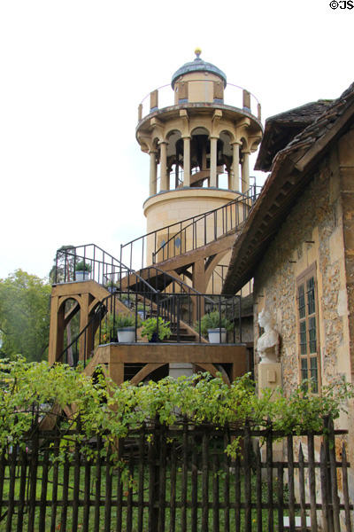 Marlborough Tower in shape of lighthouse at Marie Antoinette farm. Versailles, France.