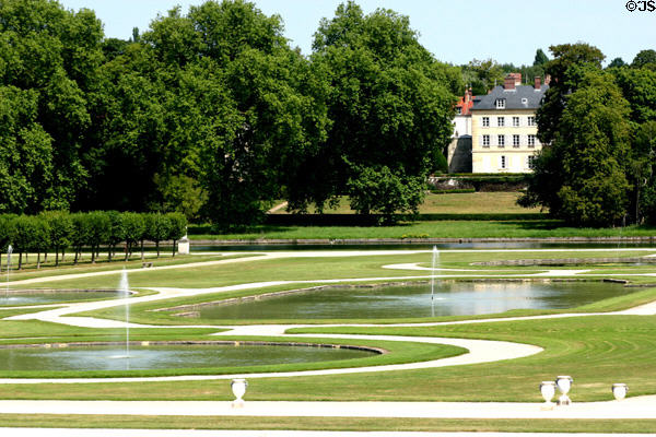 Chantilly park water features at Château de Chantilly. Chantilly, France.