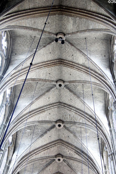 Ceiling vaulting at Reims Cathedral. Reims, France.