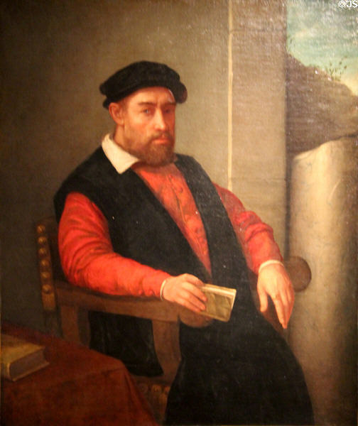 Portrait presumed to be Rabelais painting (16thC) by Giambattista Moroni at Museum of Fine Arts. Reims, France.