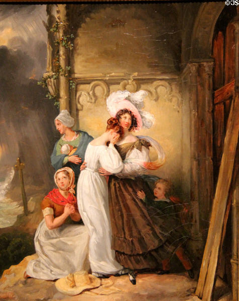 Scene of Storm painting (19thC) by Camille Roqueplan at Museum of Fine Arts. Reims, France.
