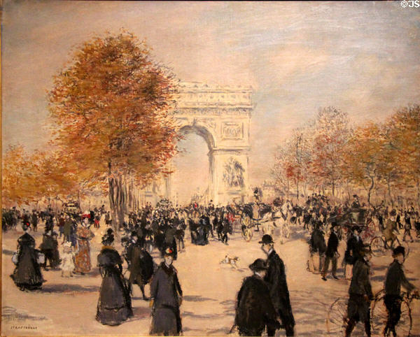 The Champs-Elysées by Jean-François Raffaelli at Museum of Fine Arts. Reims, France.
