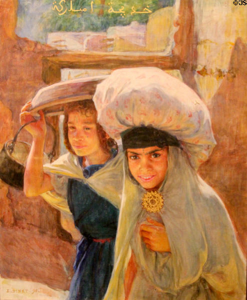 Washerwomen painting (1895) by Etienne Dinet at Museum of Fine Arts. Reims, France.
