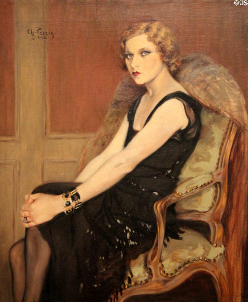 Portrait of a Woman painting (1931) by Charles Perrin at Museum of Fine Arts. Reims, France.