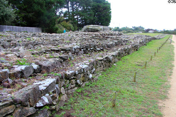 Er-Grah Tumulus at Locmariaquer Megalithic site. Locmariaquer, France.