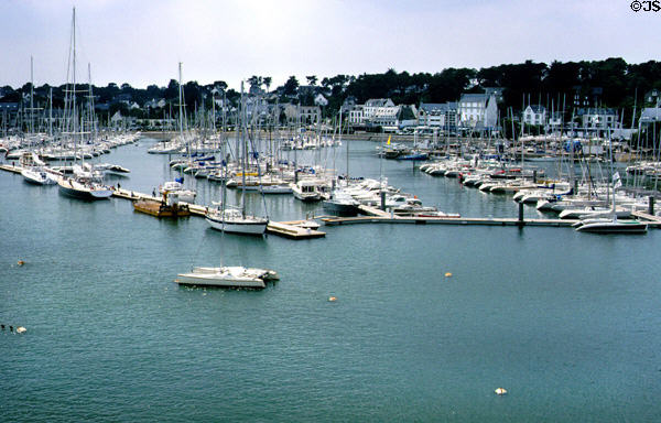 Sailing boats moored in port near Carnac. Carnac, France.
