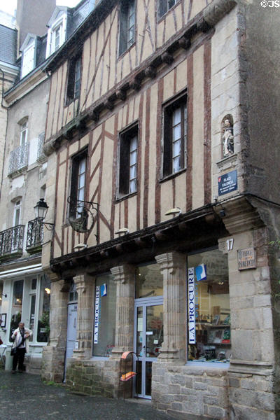 Half-timbered building on Place Valencia. Vannes, France.