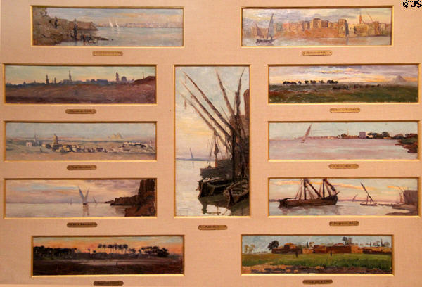 Scenes of Egypt paintings (1881) by Joseph-Félix Bouchor at Vannes Museum of Beaux Arts. Vannes, France.