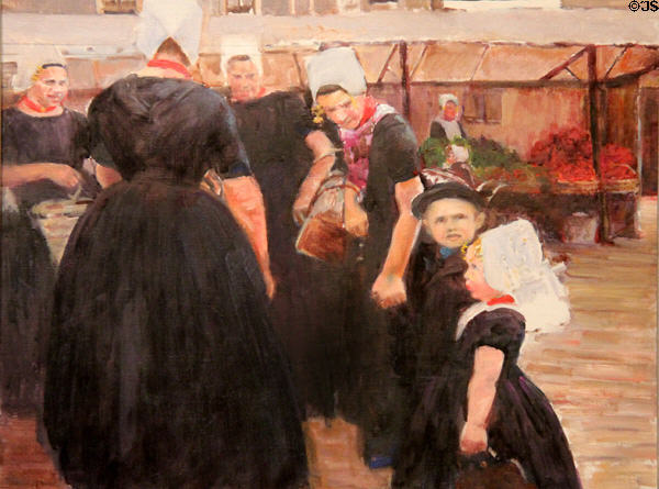 Market of Middelbourg, Netherlands painting by Joseph-Félix Bouchor at Vannes Museum of Beaux Arts. Vannes, France.