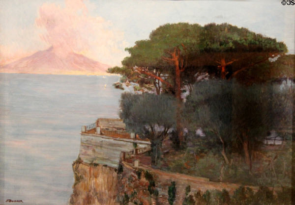 Vesuvius volcano in Italy painting by Joseph-Félix Bouchor at Vannes Museum of Beaux Arts. Vannes, France.