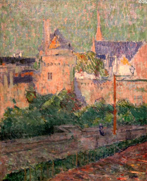 Ramparts of Vannes painting (1907) by Emile Jourdan at Vannes Museum of Beaux Arts. Vannes, France.