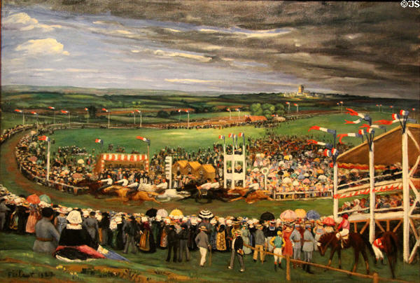 Racetrack of Cano painting (1923) by Jean Frelaut at Vannes Museum of Beaux Arts. Vannes, France.
