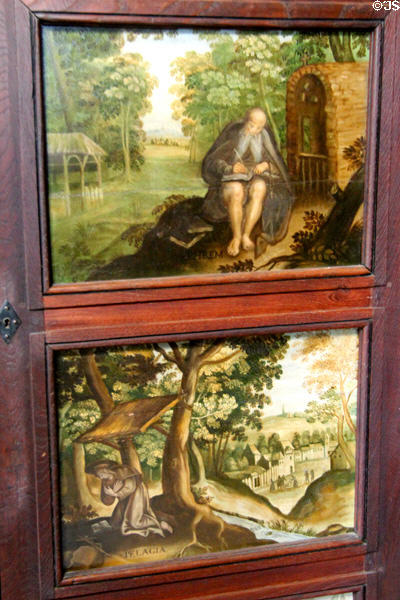 Hermit life stories in "Fathers of the Desert" room (17thC) at Archeology Museum of Morbihan. Vannes, France.