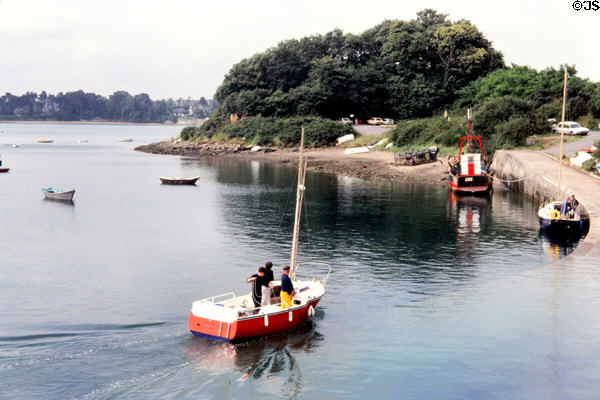 Small boats on Rance River. France.