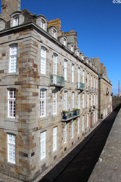 Building seen from ramparts along Quai Dinan. St Malo, France.