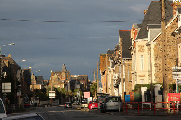 Storm approaching residential area east of center. St Malo, France.