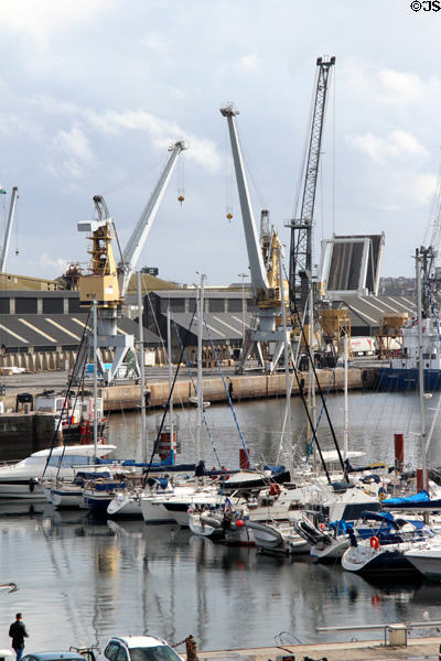 Commercial section of harbor. St Malo, France.