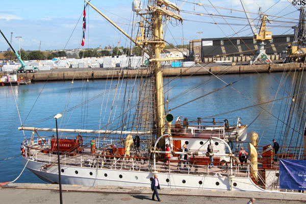 Sørlandet (1927) Norwegian heritage tall ship, most recently used as a floating high school. St Malo, France.