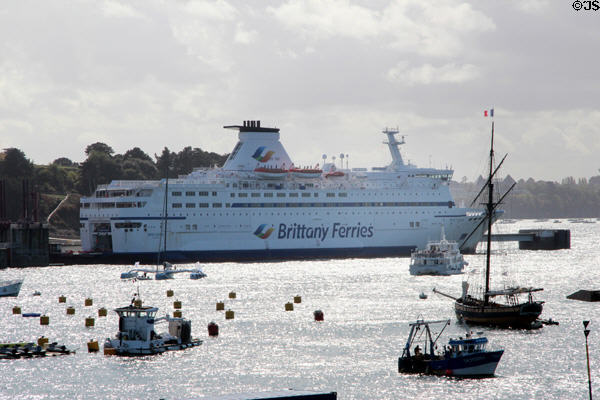 Ship of Brittany Ferries. St Malo, France.