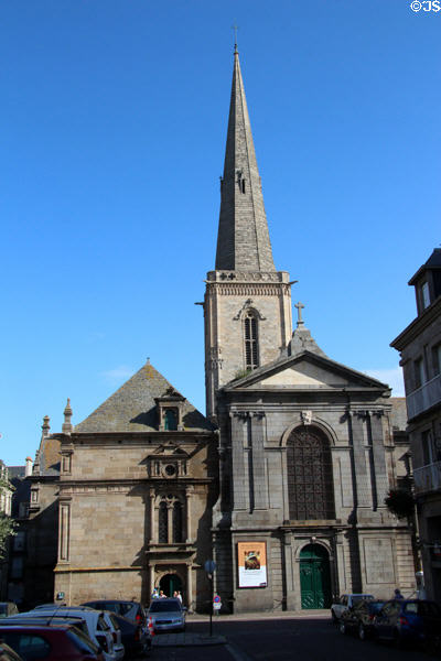 Front façade of St Vincent Cathedral. St Malo, France.
