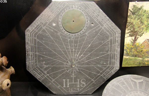 Sundial (1674) at St Malo Museum. St Malo, France.
